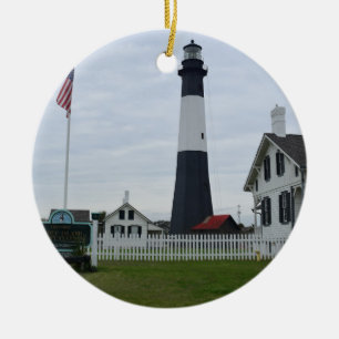 Tybee Island Lighthouse  Ceramic Tree Decoration