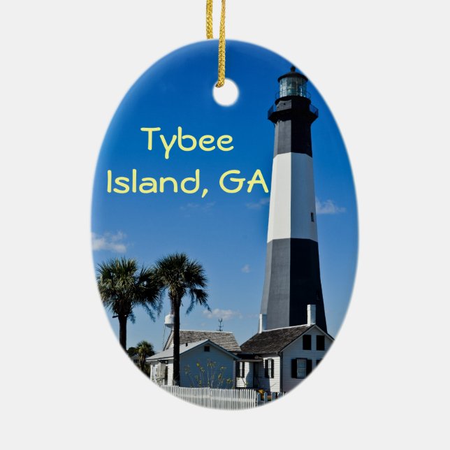 Tybee Island Lighthouse Ornament (Back)
