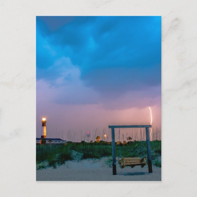 tybee island lighthouse  savannah georgia ocean be postcard (Front)