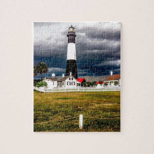 tybee island lighthouse savannah georgia ocean eve jigsaw puzzle (Vertical)