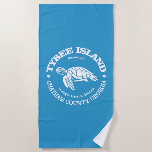 Tybee Island (sea turtle) Beach Towel (Front)