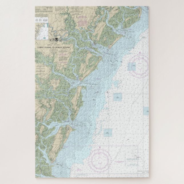 Tybee Island to Doboy Sound Nautical Chart 11509 Jigsaw Puzzle (Vertical)