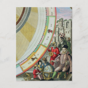 Tycho Brahe , detail from a map showing his Postcard