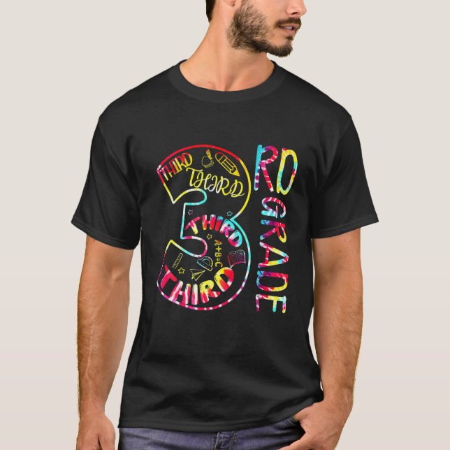 Tye-Dye 3Rd Grade Funny Back To School T-Shirt (Front)