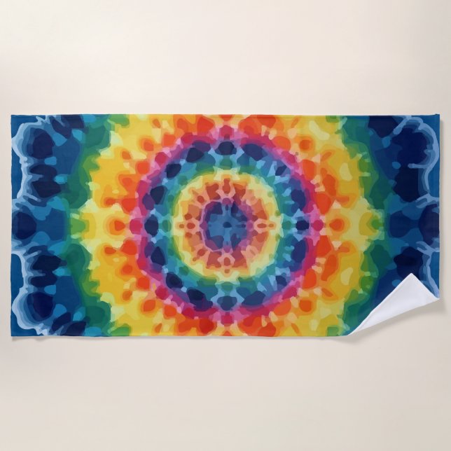 Tye-Dye-4 Beach Towel (Front)