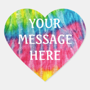 Tye dye background - Customise your own Heart Sticker