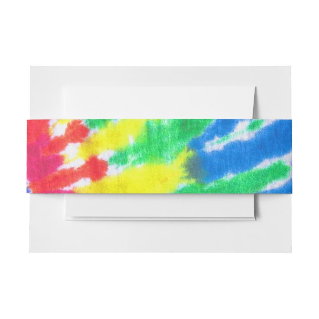 TYE DYE Bar Bat Mitzvah Envelope Wrap Band Invitation Belly Band (Front Example)