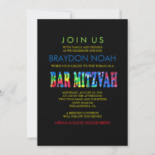 TYE DYE Bar Mitzvah Invitation
