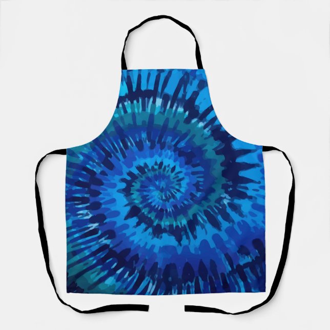 Tye-Dye-Blue All-Over Print Apron (Front)