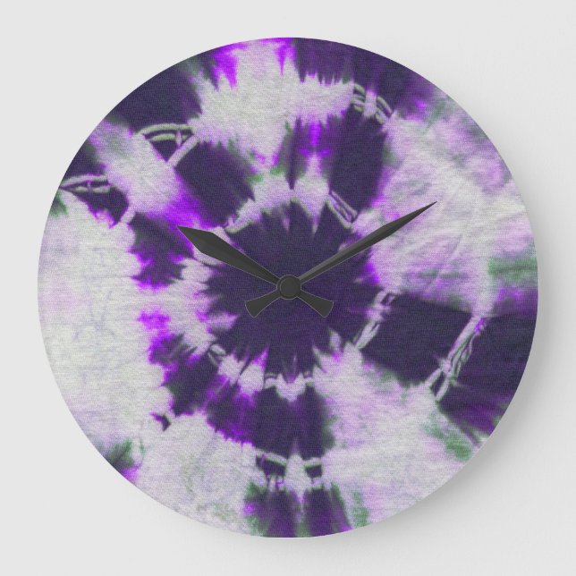 Tye Dye Composition #1 by Michael Moffa Large Clock (Front)