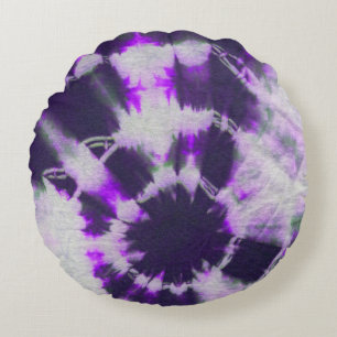 Tye Dye Composition #1 by Michael Moffa Round Cushion