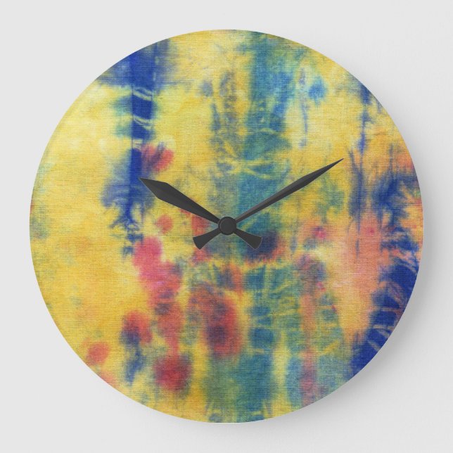 Tye Dye Composition #5 by Michael Moffa Large Clock (Front)