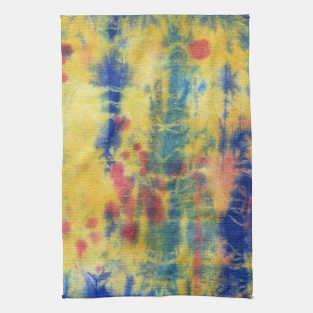Tye Dye Composition #5 by Michael Moffa Tea Towel (Vertical)