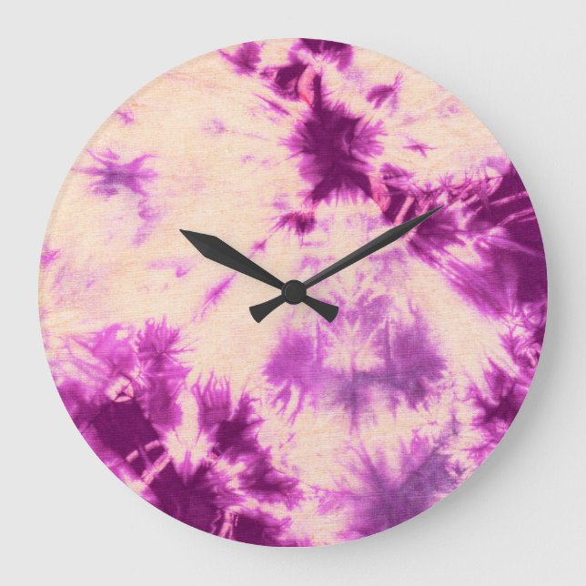 Tye Dye Composition #7 by Michael Moffa Large Clock (Front)