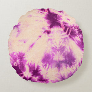 Tye Dye Composition #7 by Michael Moffa Round Cushion