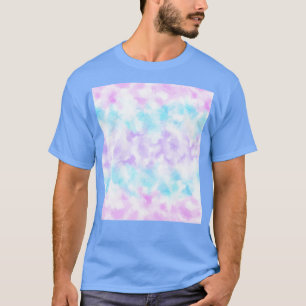 Tye Dye Cotton Candy Colours Blue Purple Pink Whit T-Shirt