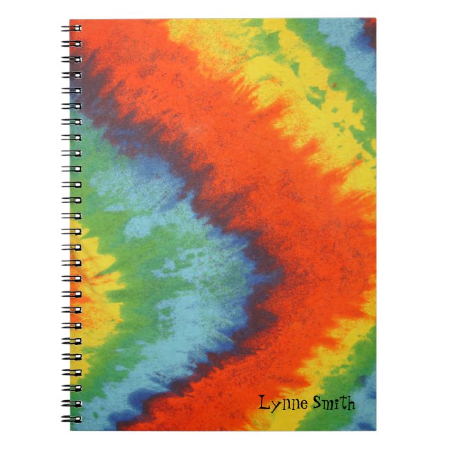 Tye Dye look Background, Personalised Notebook (Front)