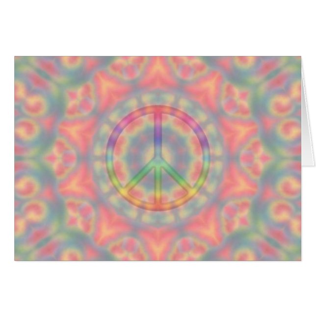 tye dye peace card (Front Horizontal)