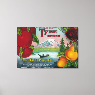 Tyee Pear Crate LabelWA, OR, and CA Canvas Print