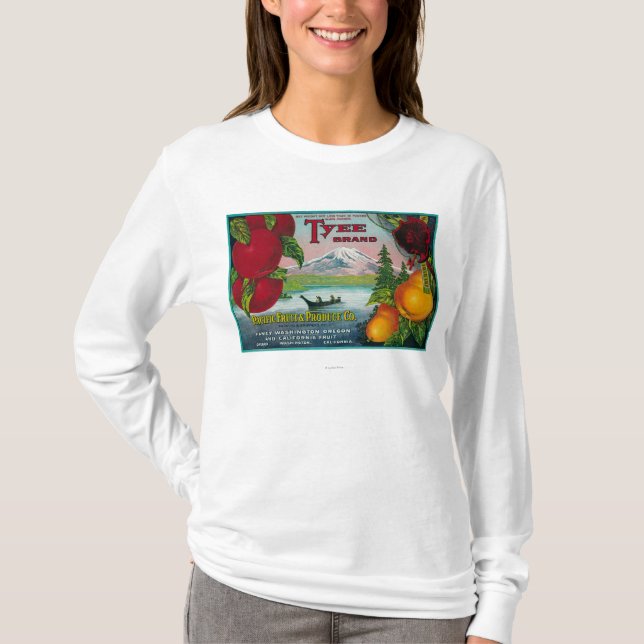Tyee Pear Crate LabelWA, OR, and CA T-Shirt (Front)