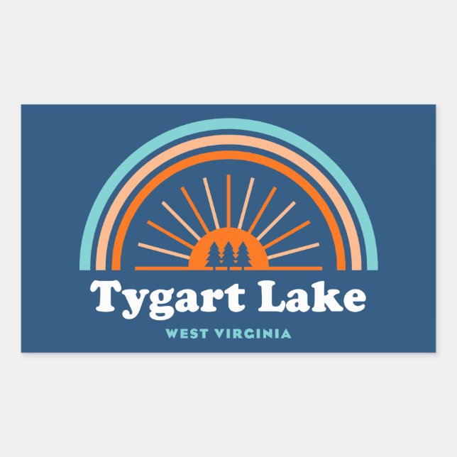 Tygart Lake West Virginia Rainbow Rectangular Sticker (Front)