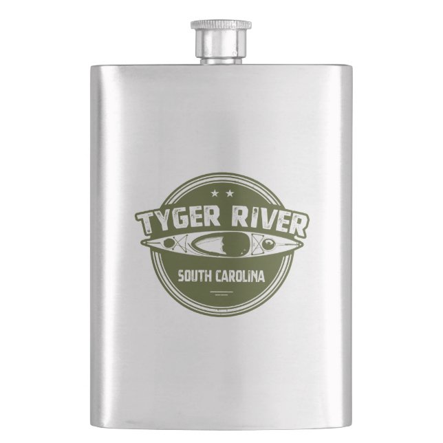 Tyger River, South Carolina Hip Flask (Front)