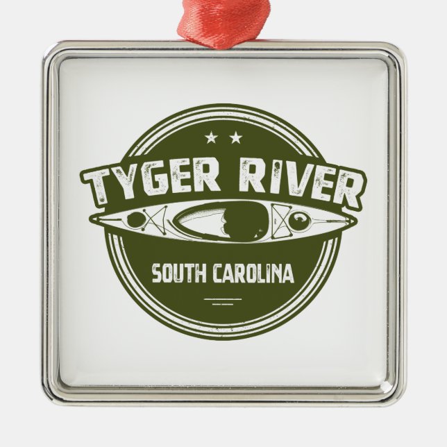 Tyger River, South Carolina Metal Tree Decoration (Front)