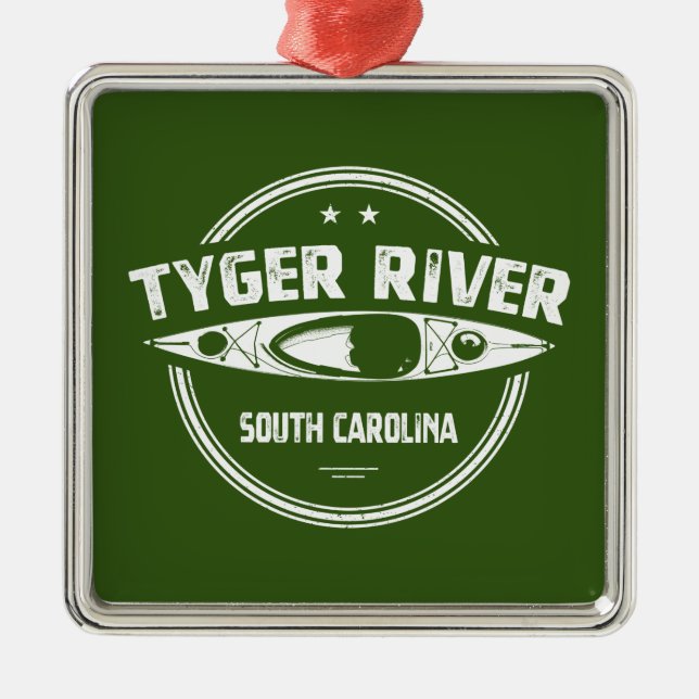 Tyger River, South Carolina Metal Tree Decoration (Front)