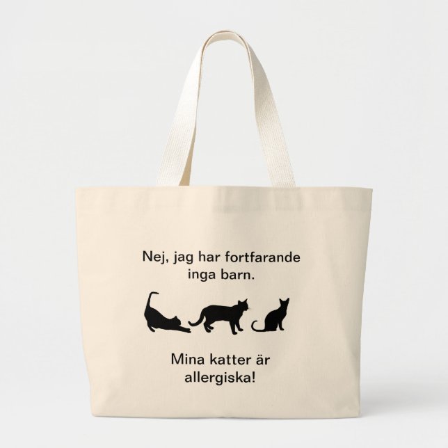 Tygkasse med katter large tote bag (Front)