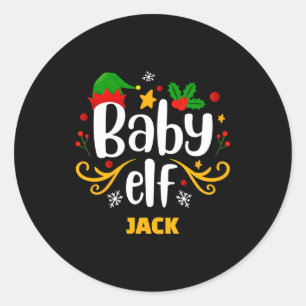 Tygraphy Baby Elf Fun Family Matching Baby  Classic Round Sticker