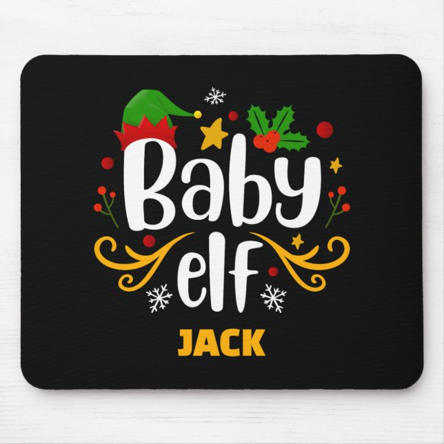 Tygraphy Baby Elf Fun Family Matching Baby T Shirt Mouse Pad (Front)