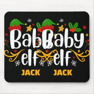 Tygraphy Baby Elf Fun Family Matching Baby T Shirt Mouse Pad