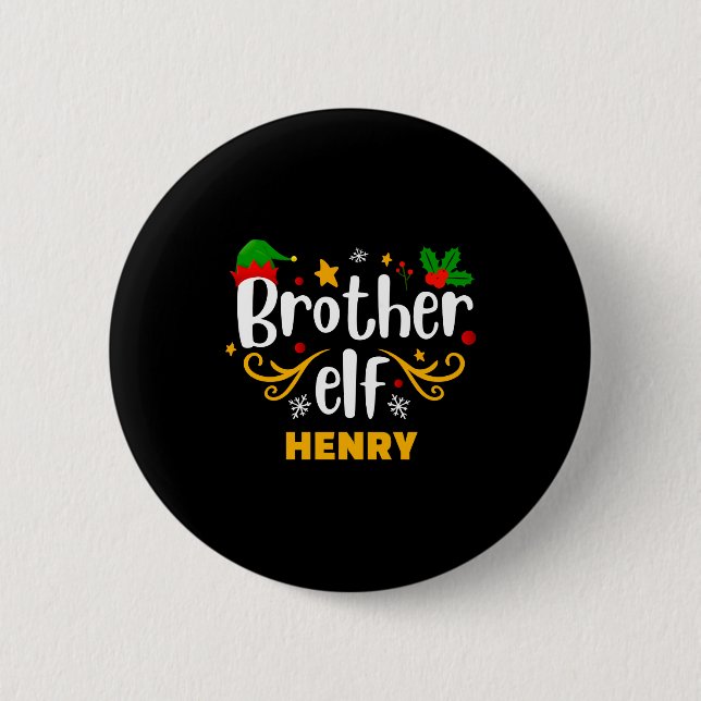 Tygraphy Brother Elf Fun Family Matching  6 Cm Round Badge (Front)