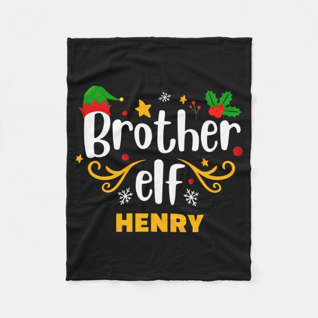 Tygraphy Brother Elf Fun Family Matching  Fleece Blanket (Front)