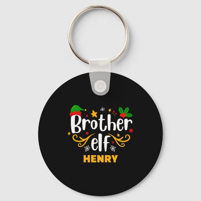 Tygraphy Brother Elf Fun Family Matching  Key Ring (Front)