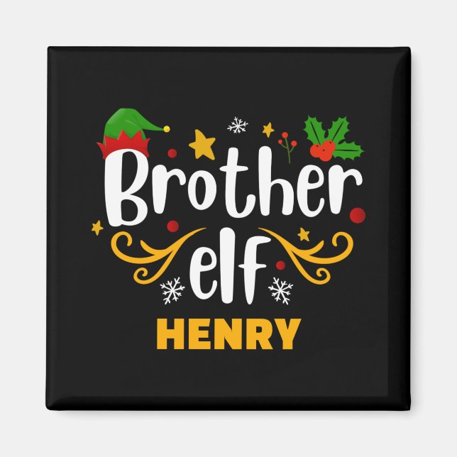 Tygraphy Brother Elf Fun Family Matching  Magnet (Front)