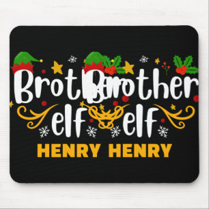 Tygraphy Brother Elf Fun Family Matching T Shirt  Mouse Pad