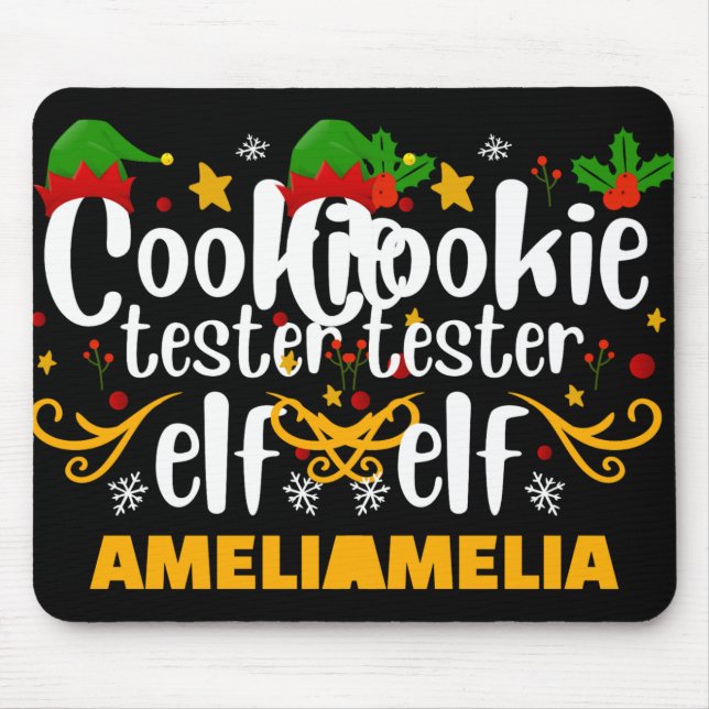 Tygraphy Cookie Tester Elf Family Matching T Shirt Mouse Pad (Front)