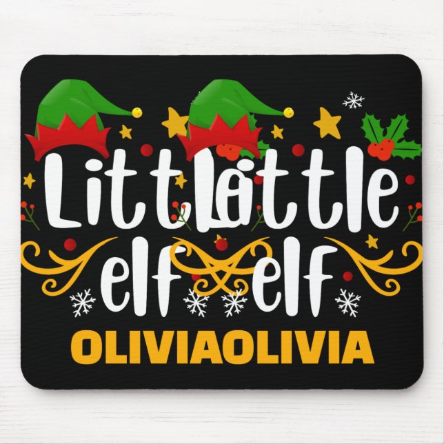 Tygraphy Little Elf Fun Family Matching T Shirt  Mouse Pad (Front)