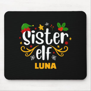 Tygraphy Sister Elf Fun Family Matching T Shirt Mouse Pad
