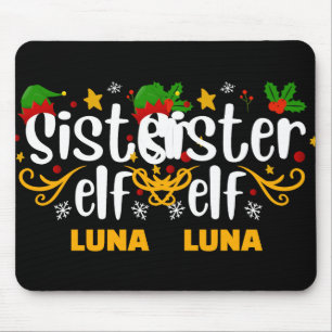 Tygraphy Sister Elf Fun Family Matching T Shirt Mouse Pad