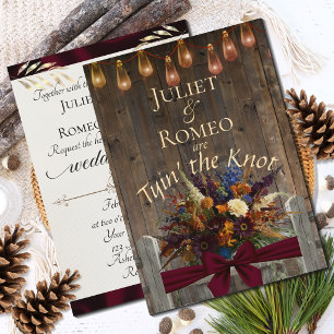 Tyin' the Knot Wildflowers & Ribbon - Burgundy