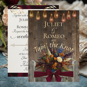 Tyin' the Knot Wildflowers & Ribbon - Burgundy