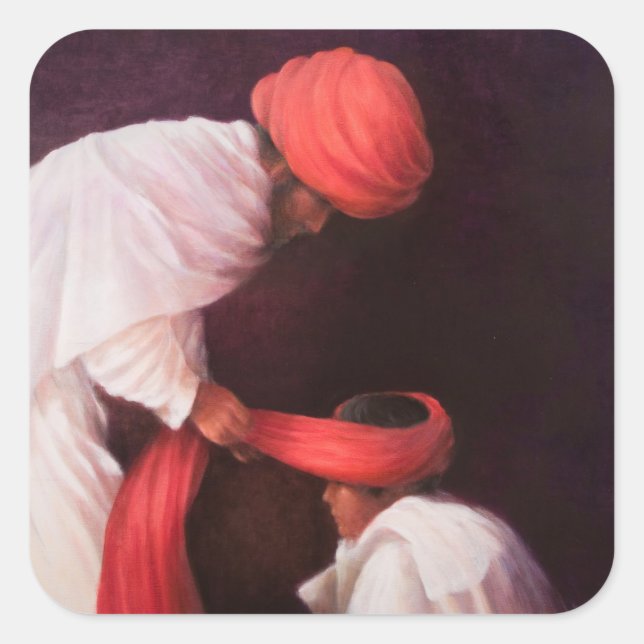 Tying a Turban 2010 Square Sticker (Front)