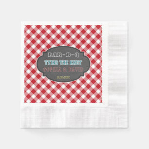 Tying the Knot BBQ Gingham Engagement Napkin