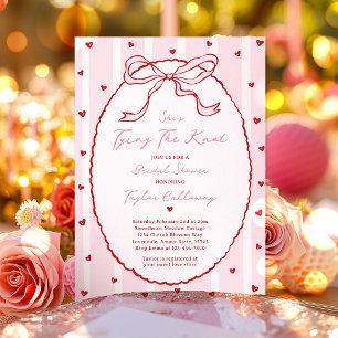 Tying The Knot Bow Bridal Shower Valentine Bride Invitation