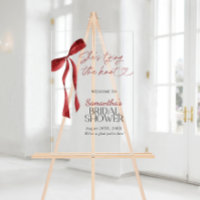 Tying The Knot Bow Bridal Shower Welcome Sign