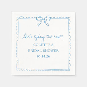 Tying the Knot Bow Hand Drawn Chic Bridal Shower Napkin