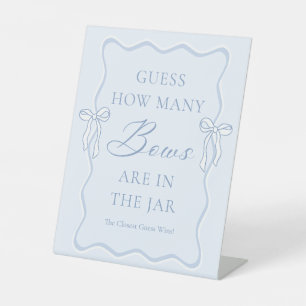 Tying the Knot Bridal Shower Guess How Many Bow Pedestal Sign