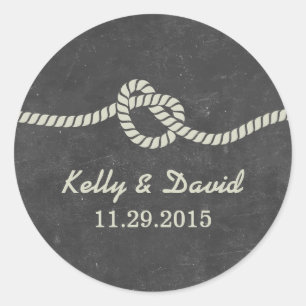 Tying the Knot Chalkboard Wedding Favour Stickers